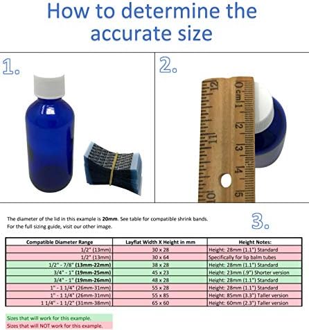 30X28 ממ ברורה ברורה מחוררת לבקבוקי חד קרן, בקבוקי טפטוף קטנים, בקבוקונים קטנים ומכולות קטנות רבות אחרות. [קוטר